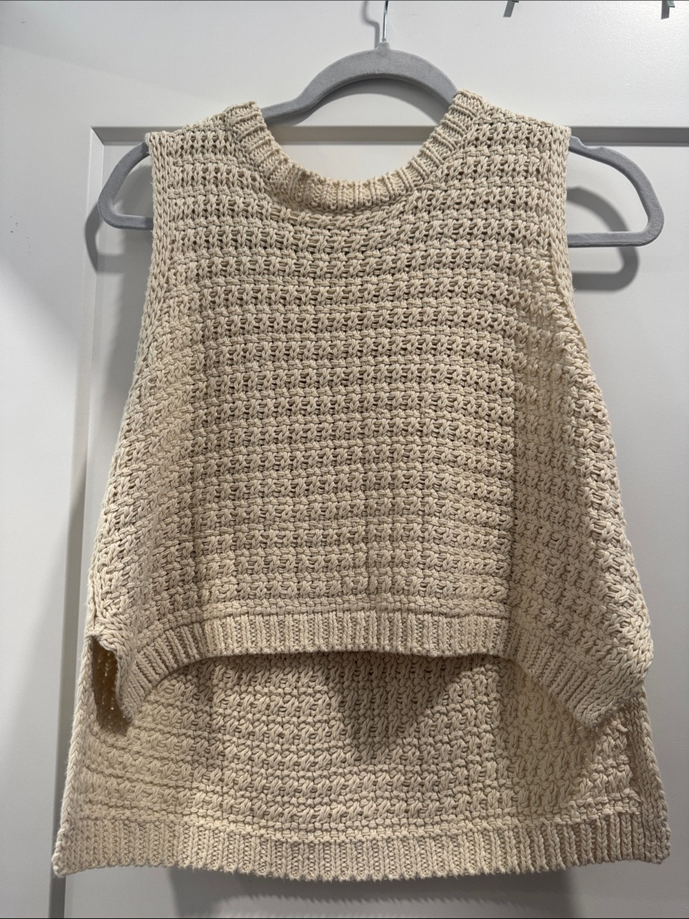 Sleeveless Knit Sweater Top in Cream - Women